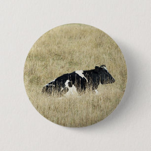 Macaron Rond 5 Cm Vache de repos - Bouton