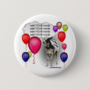 Macaron Rond 5 Cm vache parlante à anniversaire