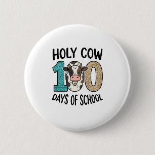 Macaron Rond 5 Cm Vache sacrée 100 jours d'école Vintage T-shirt de 
