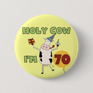 Macaron Rond 5 Cm Vache sainte je suis 70 T-shirts et cadeaux