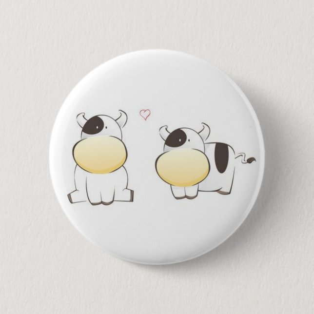 Macaron Rond 5 Cm vaches mignonnes (Devant)