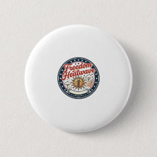 Macaron Rond 5 Cm Vague de chaleur de la liberté Patriotique Météo d