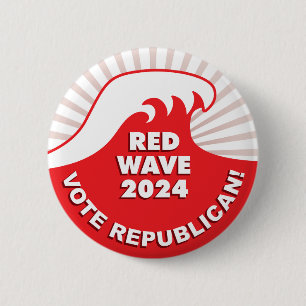 Macaron Rond 5 Cm Vague rouge républicaine 2024 - tsunami