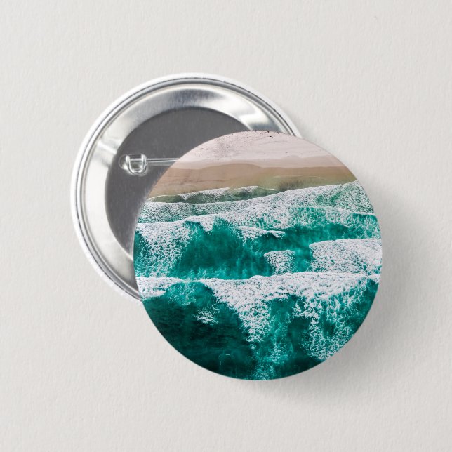 Macaron Rond 5 Cm Vagues (Devant & derrière)