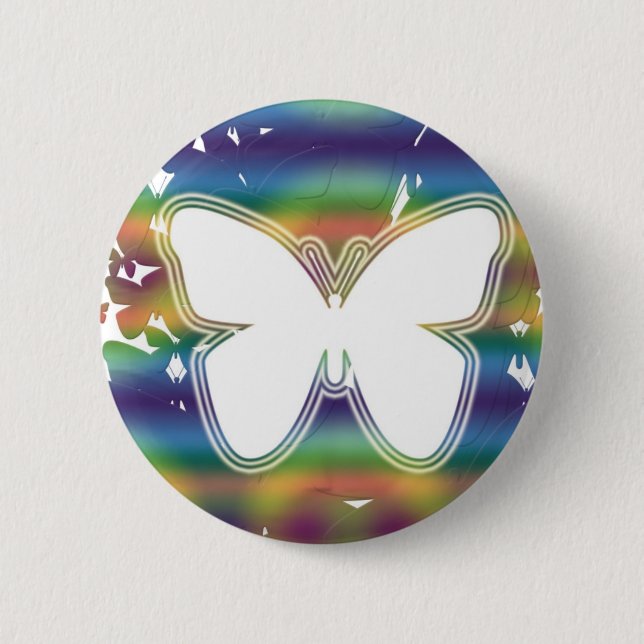 Macaron Rond 5 Cm Vagues de papillon (Devant)
