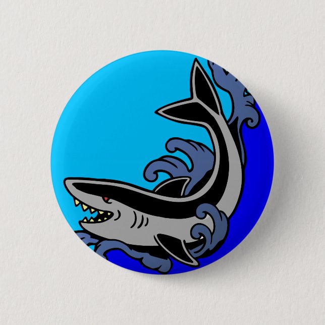 Macaron Rond 5 Cm Vagues de requin (Devant)