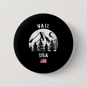 Macaron Rond 5 Cm Vail Colorado Station de ski alpin Ski américain F