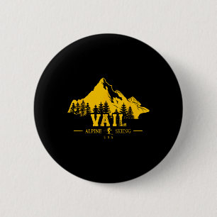 Macaron Rond 5 Cm Vail Colorado Usa Station de ski alpin Souveni