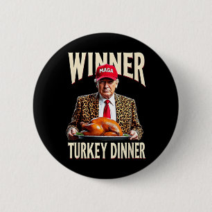 Macaron Rond 5 Cm Vainqueur du dîner Turquie Dîner Drôle Trump