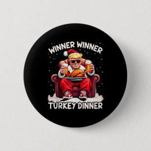 Macaron Rond 5 Cm Vainqueur super de Noël Trump Dîner Turquie