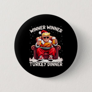 Macaron Rond 5 Cm Vainqueur super de Noël Trump Dîner Turquie