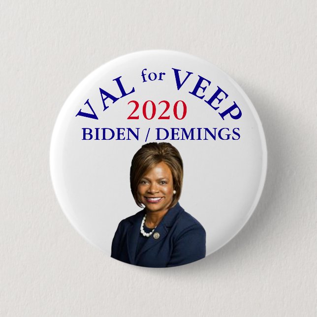 Macaron Rond 5 Cm Val Demings pour vice-président 2020 (Devant)