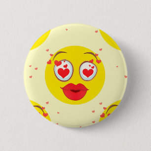 Macaron Rond 5 Cm Valentine kiss Emoji