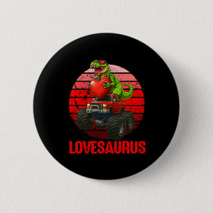 Macaron Rond 5 Cm Valentine Lovesaurus Dinosaure Monster Truck Tout-