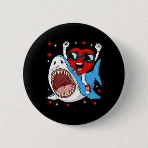 Macaron Rond 5 Cm Valentines Jour Coeur équitation Requin amusant En