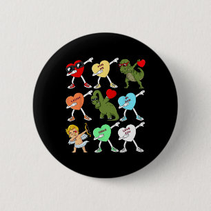 Macaron Rond 5 Cm Valentines Jour Dabbing Coeurs Cupid T Rex Dino Da
