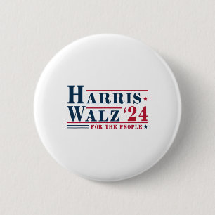 Macaron Rond 5 Cm Valse 2024 Pour Le Peuple Kamala Harris Tim Waltz