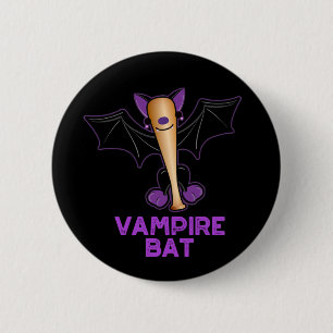 Macaron Rond 5 Cm Vampire Bat Funny Baseball Pun Dark BG