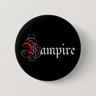 Macaron Rond 5 Cm Vampire calligraphique
