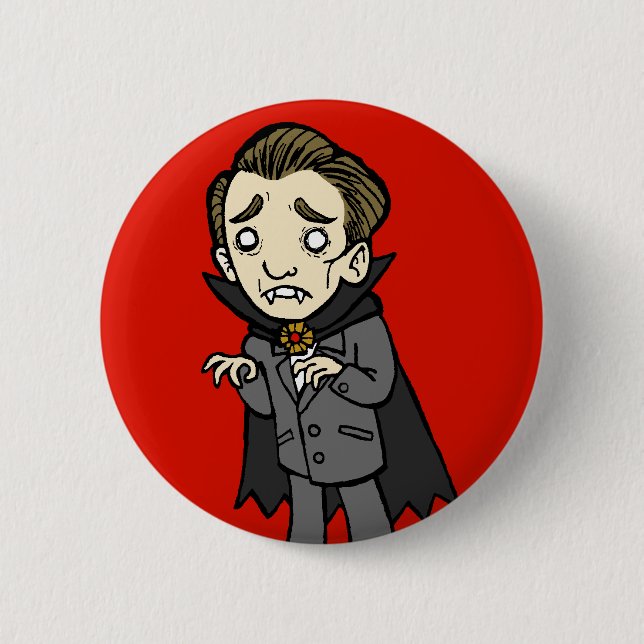 Macaron Rond 5 Cm Vampire triste (Devant)