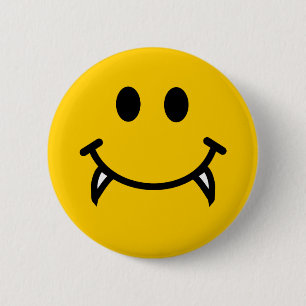 Macaron Rond 5 Cm Vampire visage avec des crocs