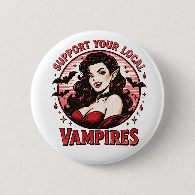 Macaron Rond 5 Cm Vampires (Devant)