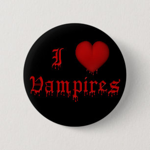 Macaron Rond 5 Cm Vampires d'amour du sang I d'égoutture de KRW