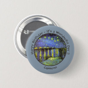 Macaron Rond 5 Cm van Gogh Starry Night Over the Rhone Party Objets