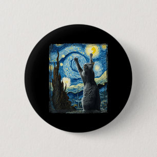 Macaron Rond 5 Cm Van Gogh Starry Style de nuit Artiste Russe Bleu