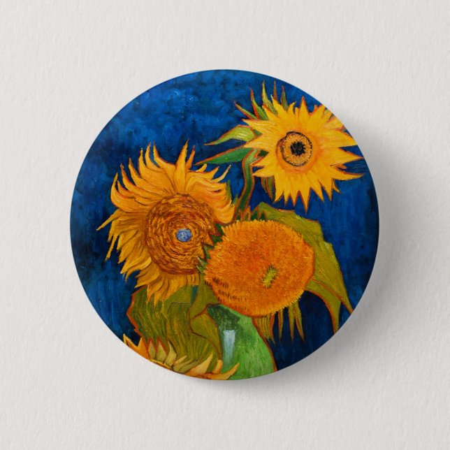 Macaron Rond 5 Cm Van Gogh Sunflowers (Devant)
