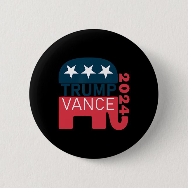 Macaron Rond 5 Cm Vance 2024 Président Vote Usa Election Maga (Devant)