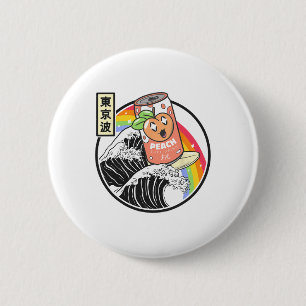 Macaron Rond 5 Cm Vapeur d'anime japonais de vague de Kanagawa de su