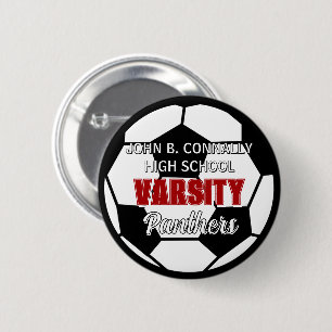 Macaron Rond 5 Cm Varsity Football Rouge Personnalisé Esprit Lycée