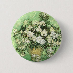 Macaron Rond 5 Cm Vase avec Roses - Van Gogh