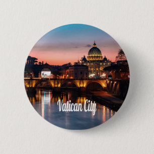 Macaron Rond 5 Cm Vatican La Nuit Église Catholique Romaine