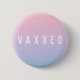 Macaron Rond 5 Cm Vaxxed   Pastel Gradient Covid-19 Vacciné