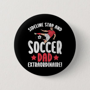 Macaron Rond 5 Cm Vedette de la touche et papa footballeur extraordi