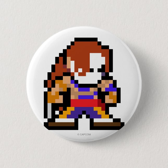 Macaron Rond 5 Cm Vega à 8 bits (Devant)