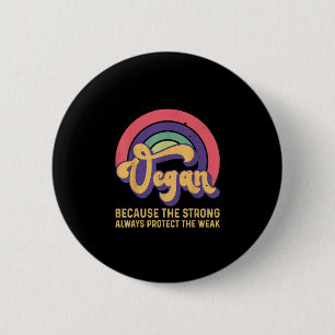 Macaron Rond 5 Cm Vegan Inspirationnel Retro Vintage World Day Vegan