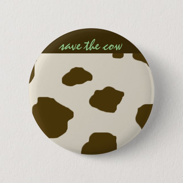 Macaron Rond 5 Cm Vegan SAUVER LA VACHE Brown (Devant)