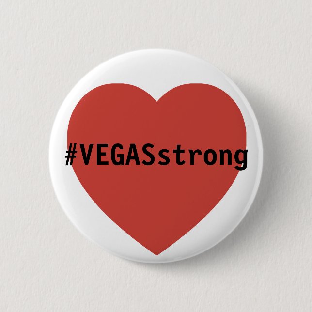 Macaron Rond 5 Cm #vegasSTRONG Hommage  | Prières Pour Las Vegas (Devant)