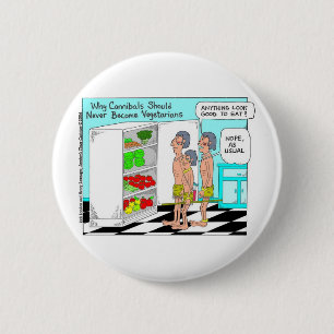 Macaron Rond 5 Cm Veggie Cannibals Drôle Offbeat Dons