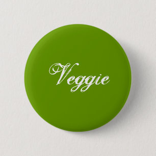 Macaron Rond 5 Cm Veggie.Vert. Slogan.
