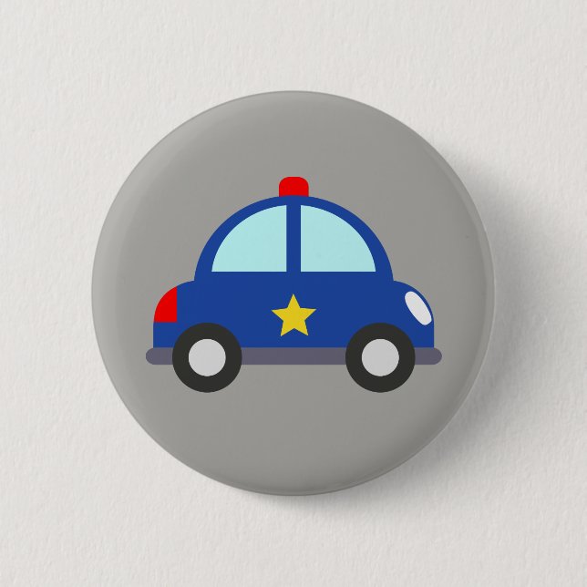 Macaron Rond 5 Cm Véhicule de police (Devant)