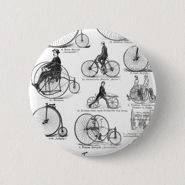 Macaron Rond 5 Cm vélo à roues hautes penny farine (Devant)