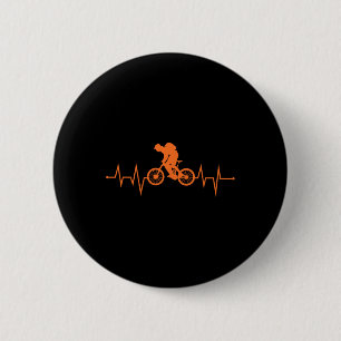 Macaron Rond 5 Cm Vélo de Montagne Battement de Coeur Cavalier VTT