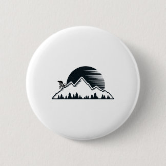 Macaron Rond 5 Cm Vélo de montagne vintage - VTT de descente extérie