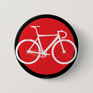 Macaron Rond 5 Cm Vélo de voie - point rouge