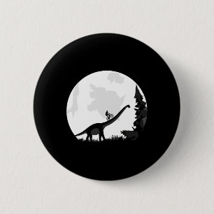 Macaron Rond 5 Cm Vélo sur une silhouette de lune de dinosaure Mtb M