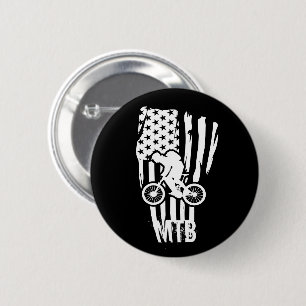 Macaron Rond 5 Cm vélo tout terrain drapeau américain US